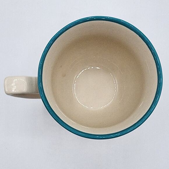 The Pioneer Woman Turquoise Blue Red Starburst Ceramic Dinnerware Coffee Tea Mug - Picture 6 of 8